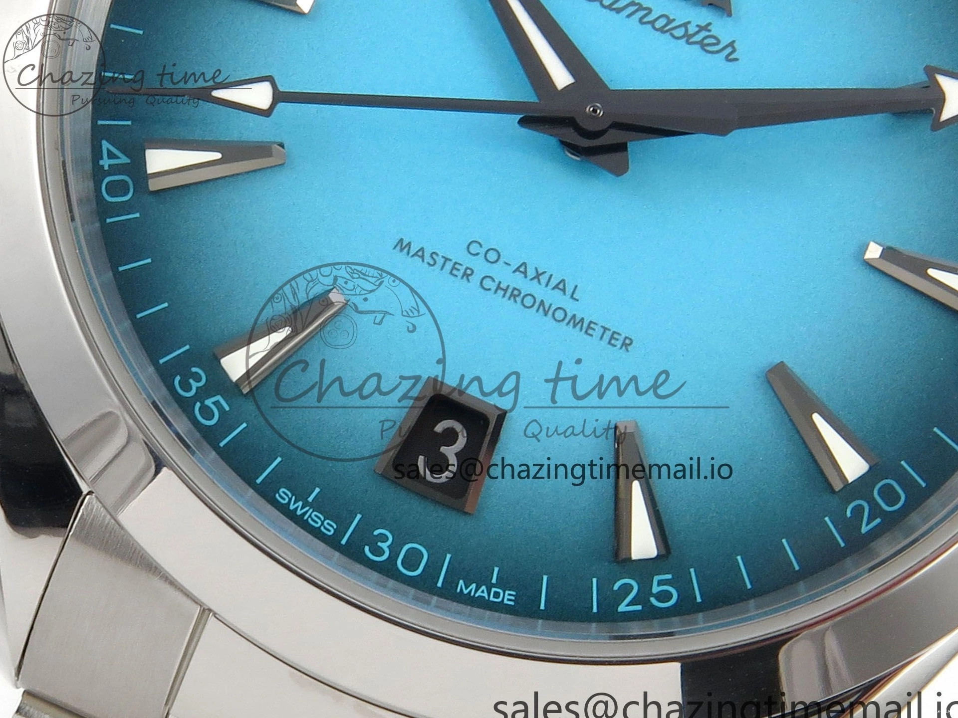 0102 Efficient Seamaster 150M SS VSF 1:1 Best Edition Turquoise Blue Dial on SS Bracelet A8900 Super Clone 7661